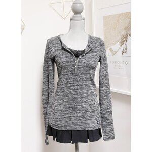 Melange Knit Henley Top 🐈‍⬛  SUPERDRY